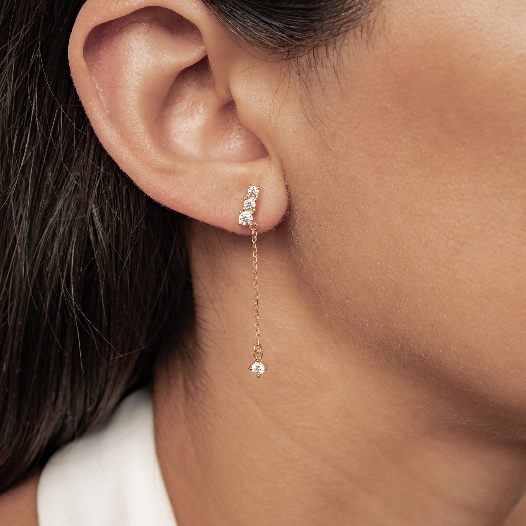 Pendientes Colgantes Barra Cristal Plata de Ley 925