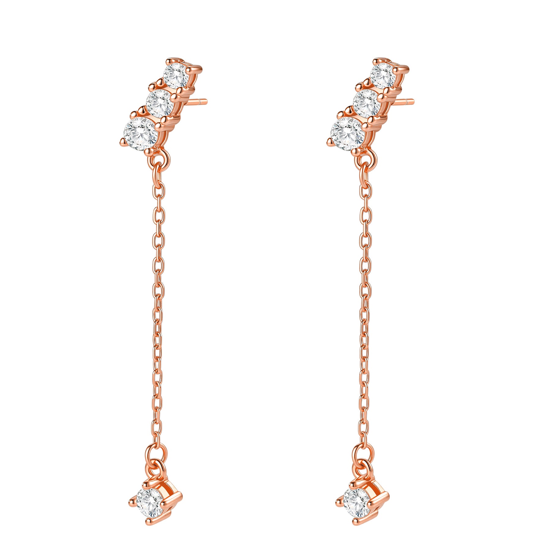 Pendientes Colgantes Barra Cristal Plata de Ley 925