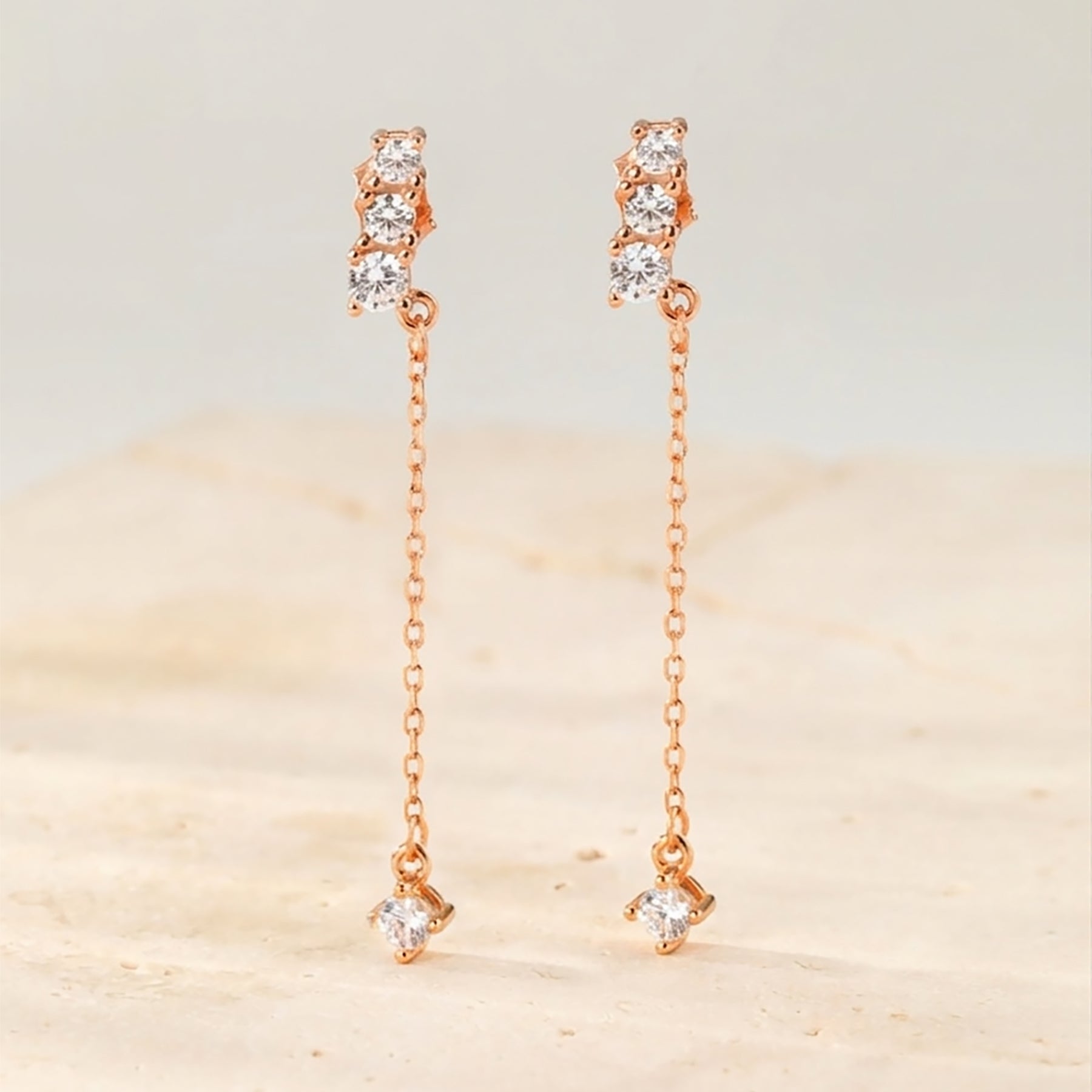 Pendientes Colgantes Barra Cristal Plata de Ley 925