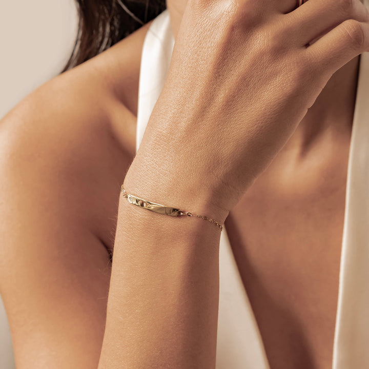 Brazalete de Cadena Rolo con Barra de Cristal – Waterproof