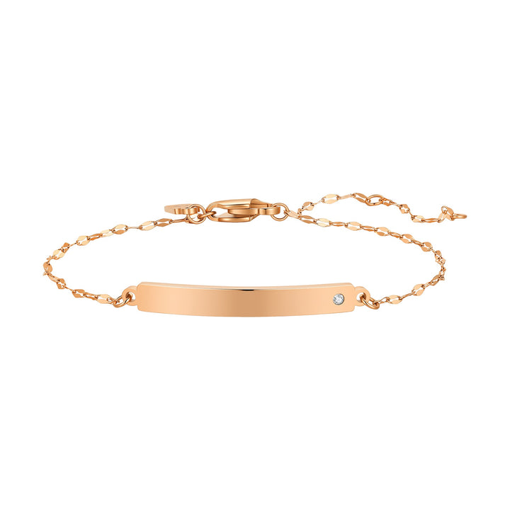 Crystal Bar Rolo Chain Bracelet Waterproof