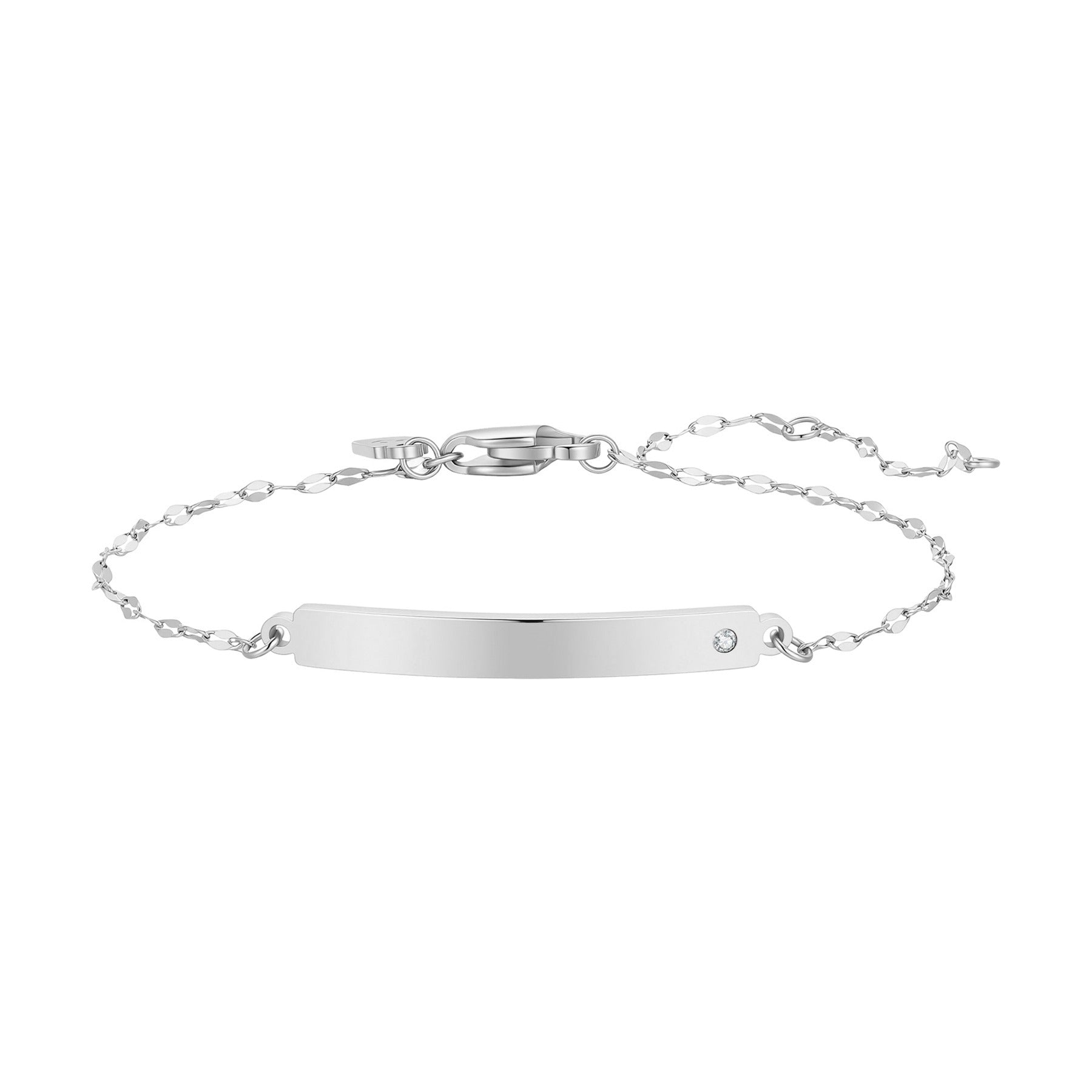Crystal Bar Rolo Chain Bracelet Waterproof