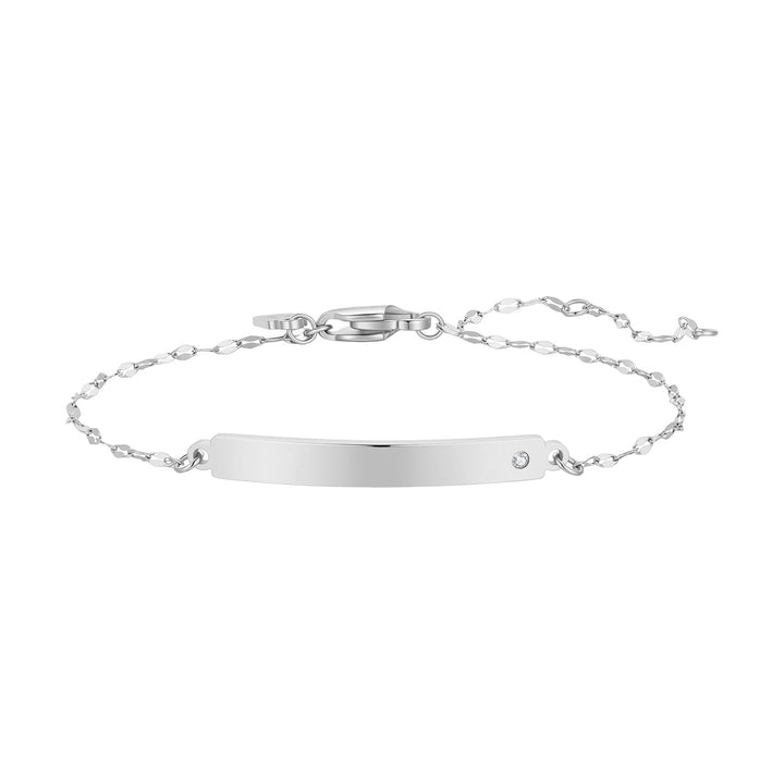 Crystal Bar Rolo Chain Bracelet Waterproof