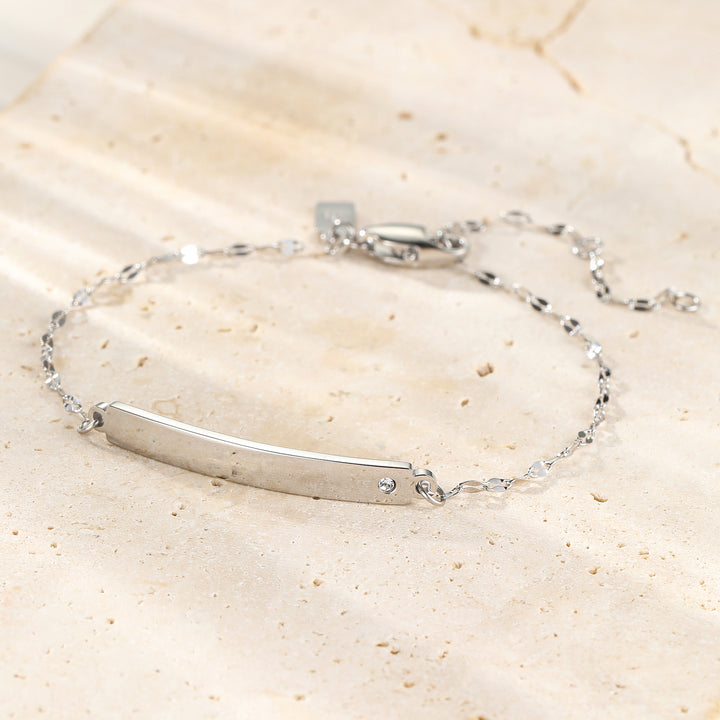 Brazalete de Cadena Rolo con Barra de Cristal – Waterproof