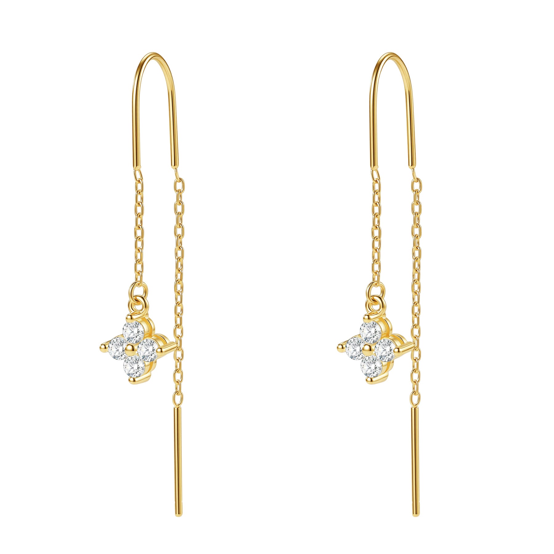 Crystal Threader Earrings Sterling Silver