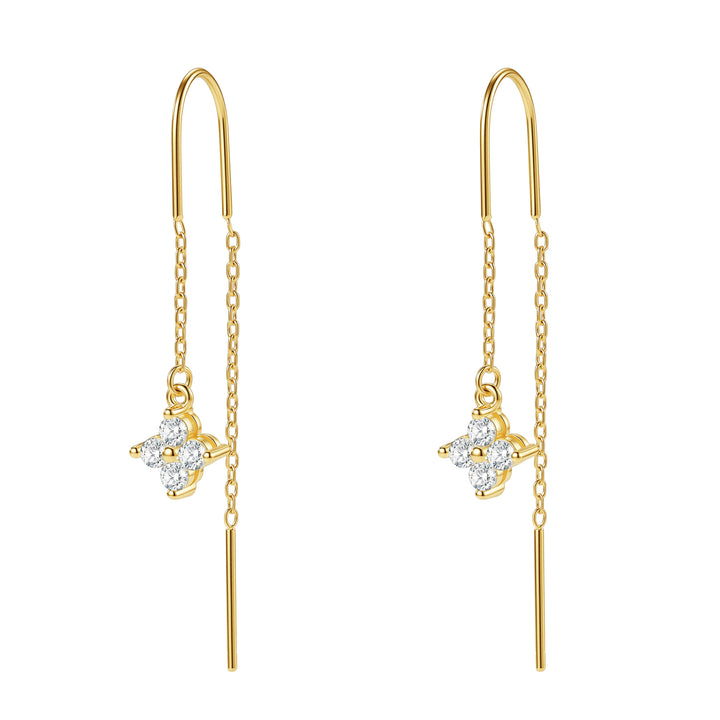 Crystal Threader Earrings Sterling Silver