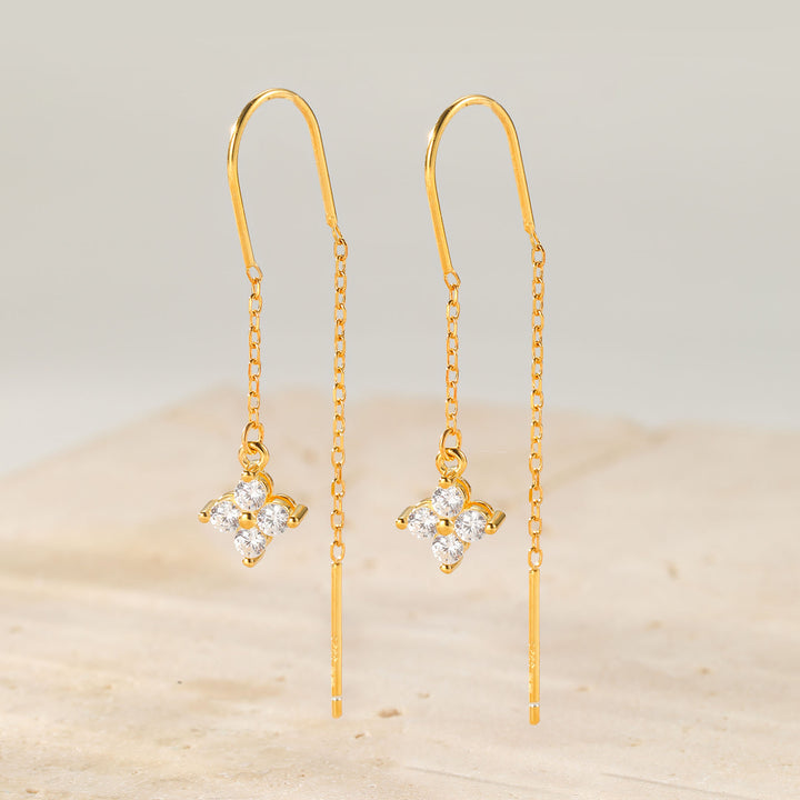 Crystal Threader Earrings Sterling Silver