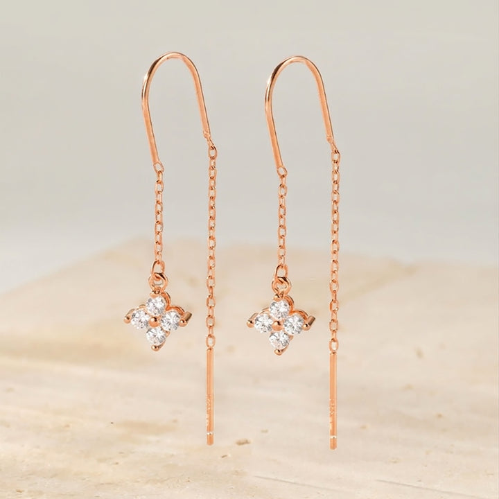 Crystal Threader Earrings Sterling Silver