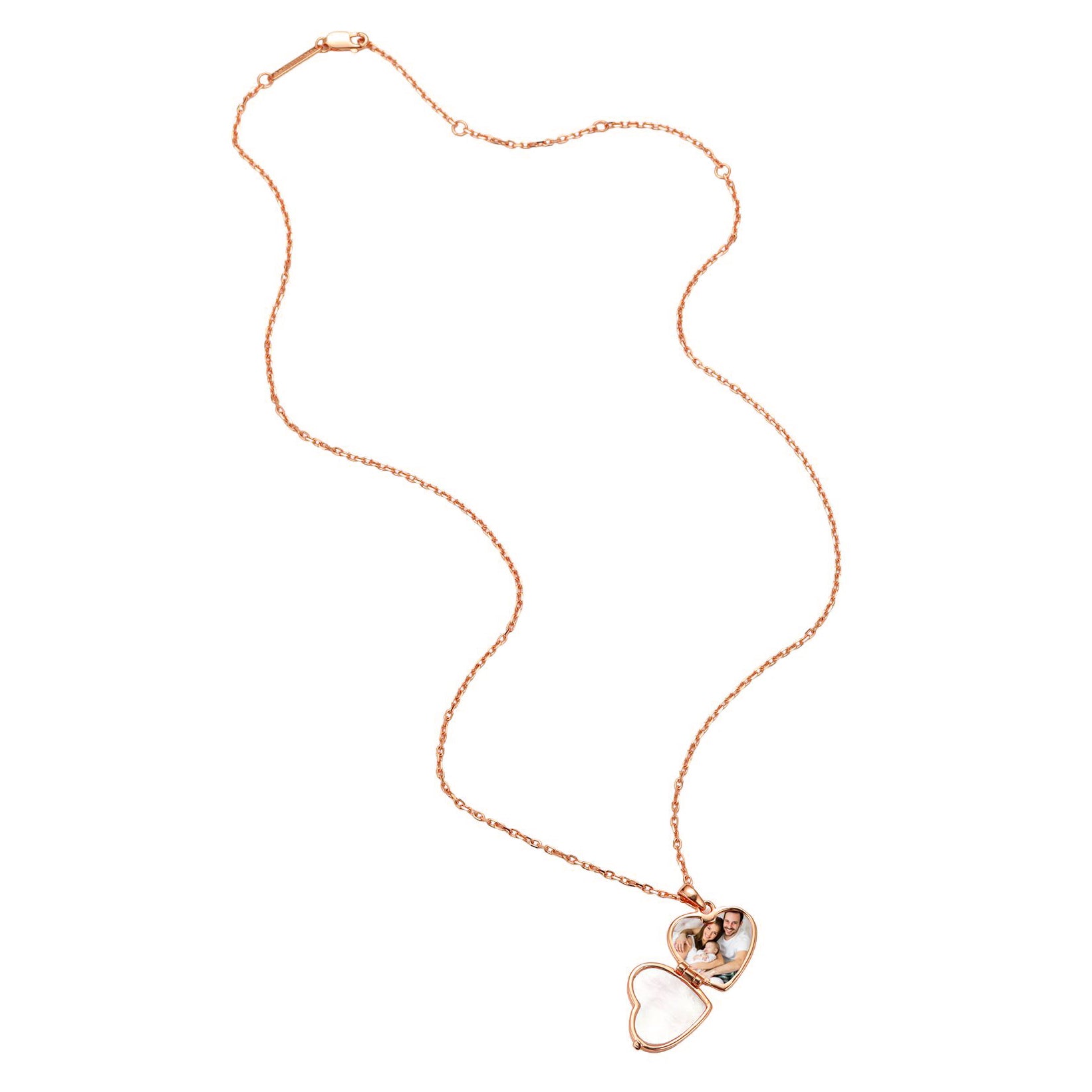 Cupid Heart Locket Necklace Sterling Silver