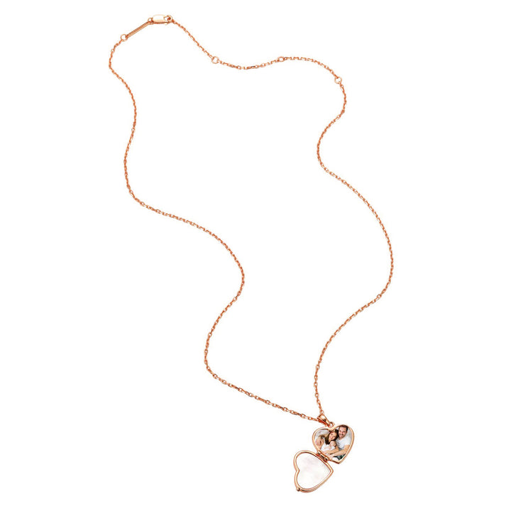 Cupid Heart Locket Necklace Sterling Silver