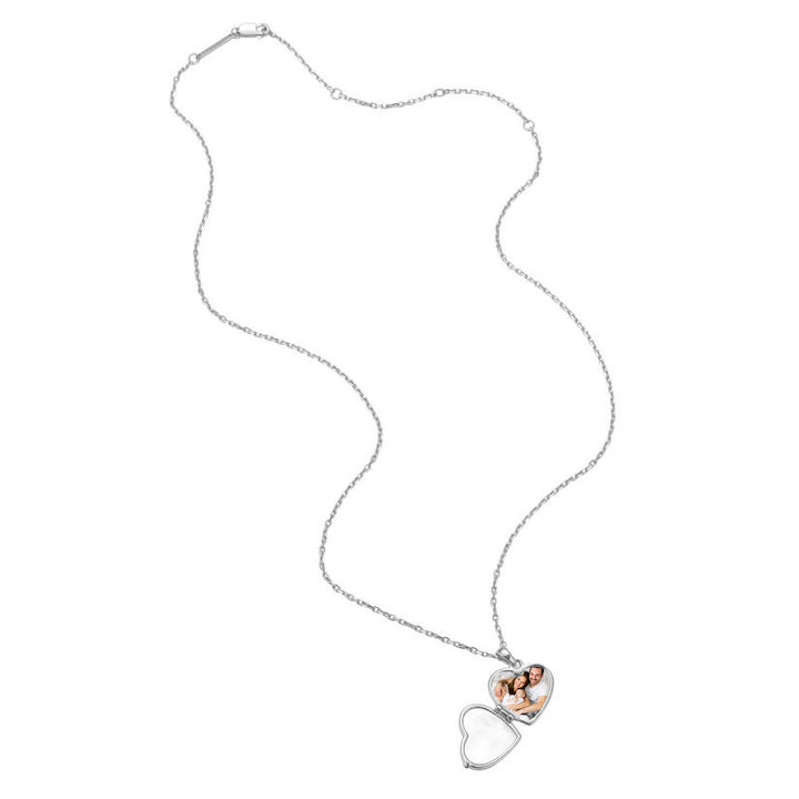 Cupid Heart Locket Necklace Sterling Silver