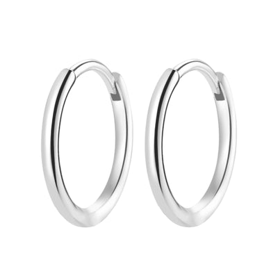 Plain Hoop Earrings Sterling Silver Gold