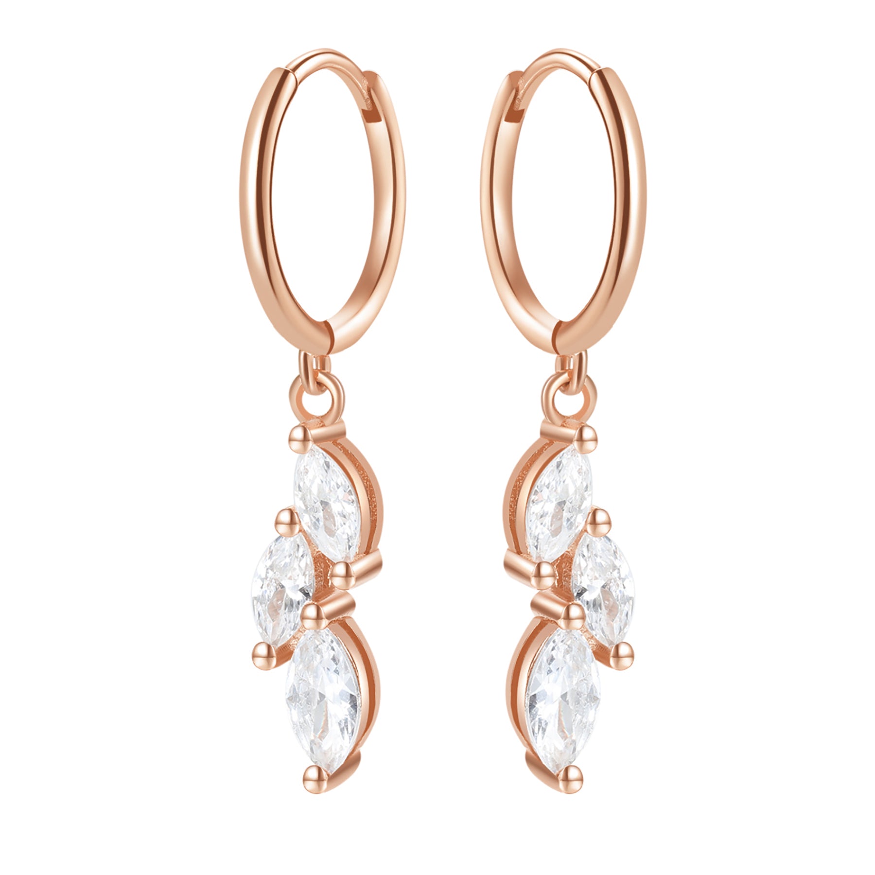 Pendientes Huggie Ramillete Plata de Ley 925