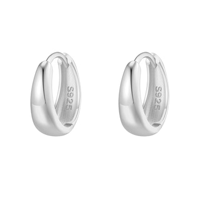 Small Dome Hoop Earrings Sterling Silver