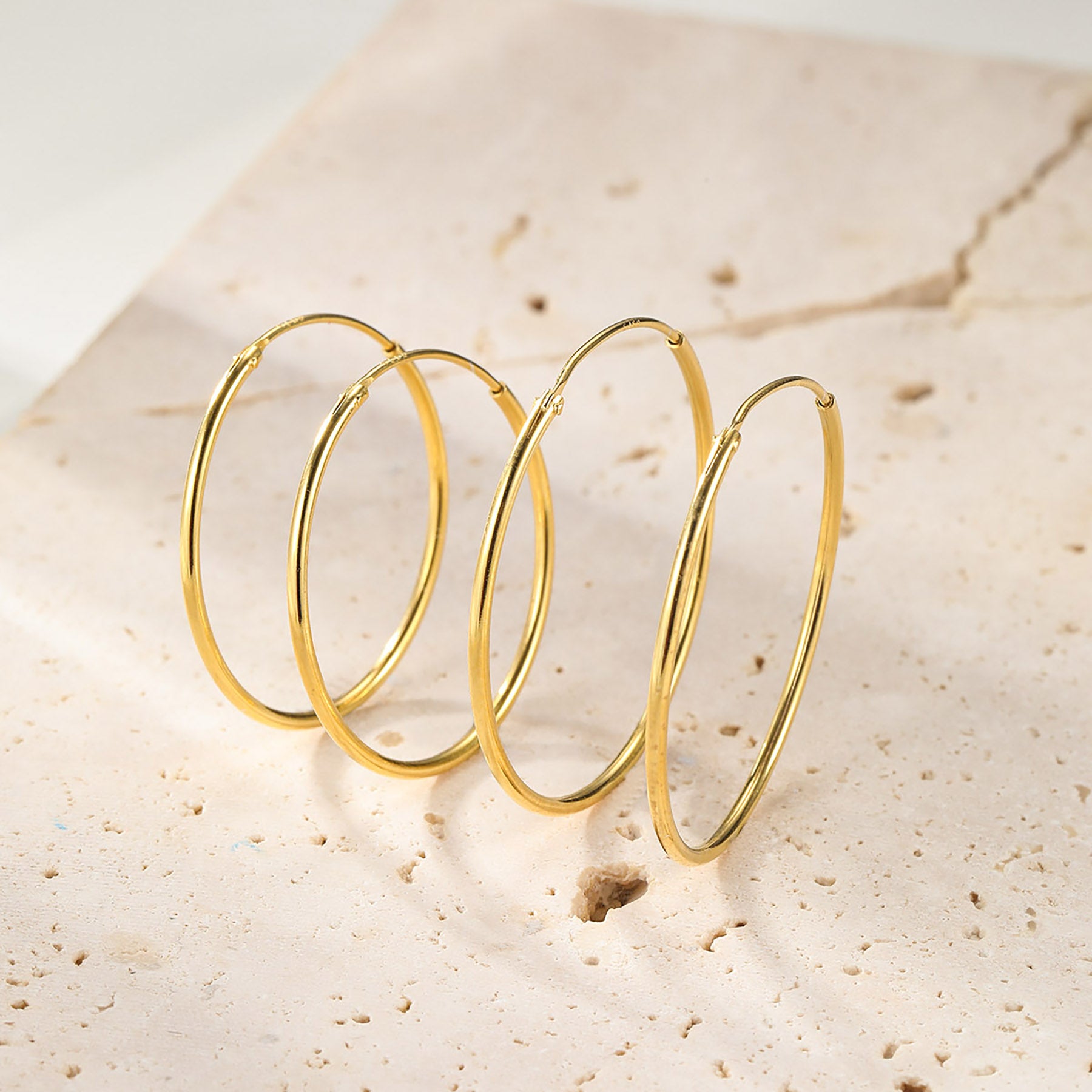 Boucles d’Oreilles Créoles Grande Fine Sterling Argent