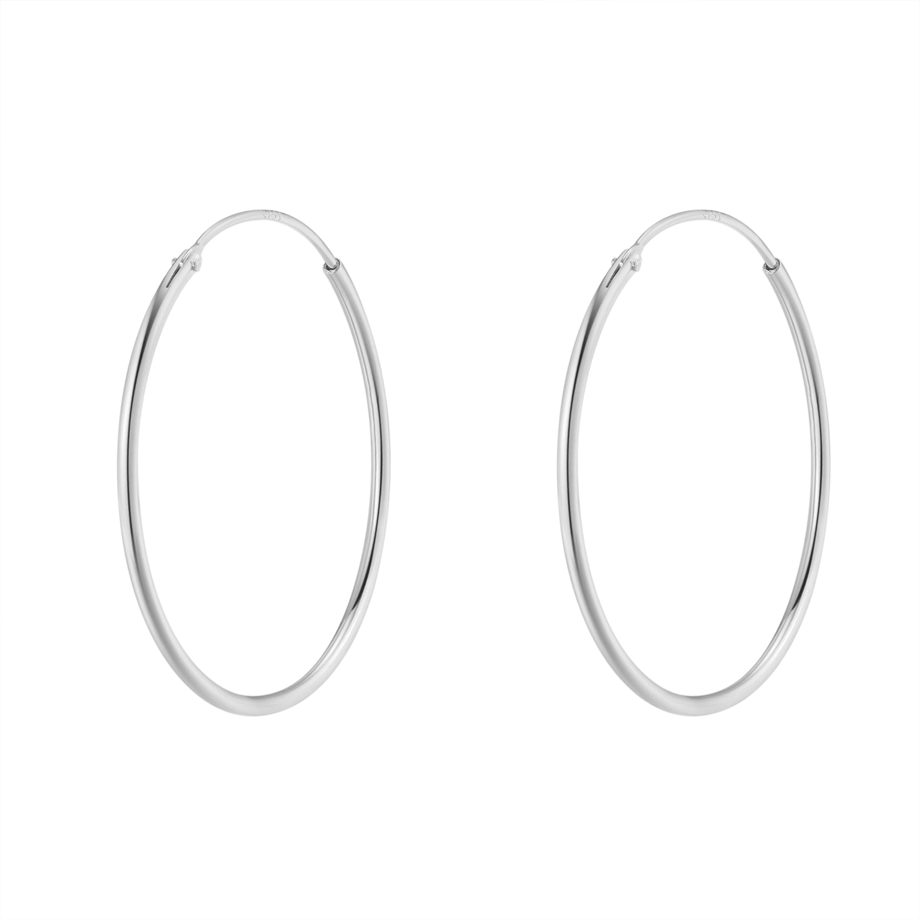 Boucles d’Oreilles Créoles Grande Fine Sterling Argent