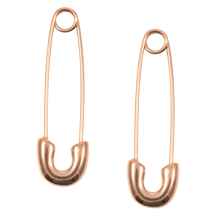 Pendientes de Imperdible en Oro Rosa