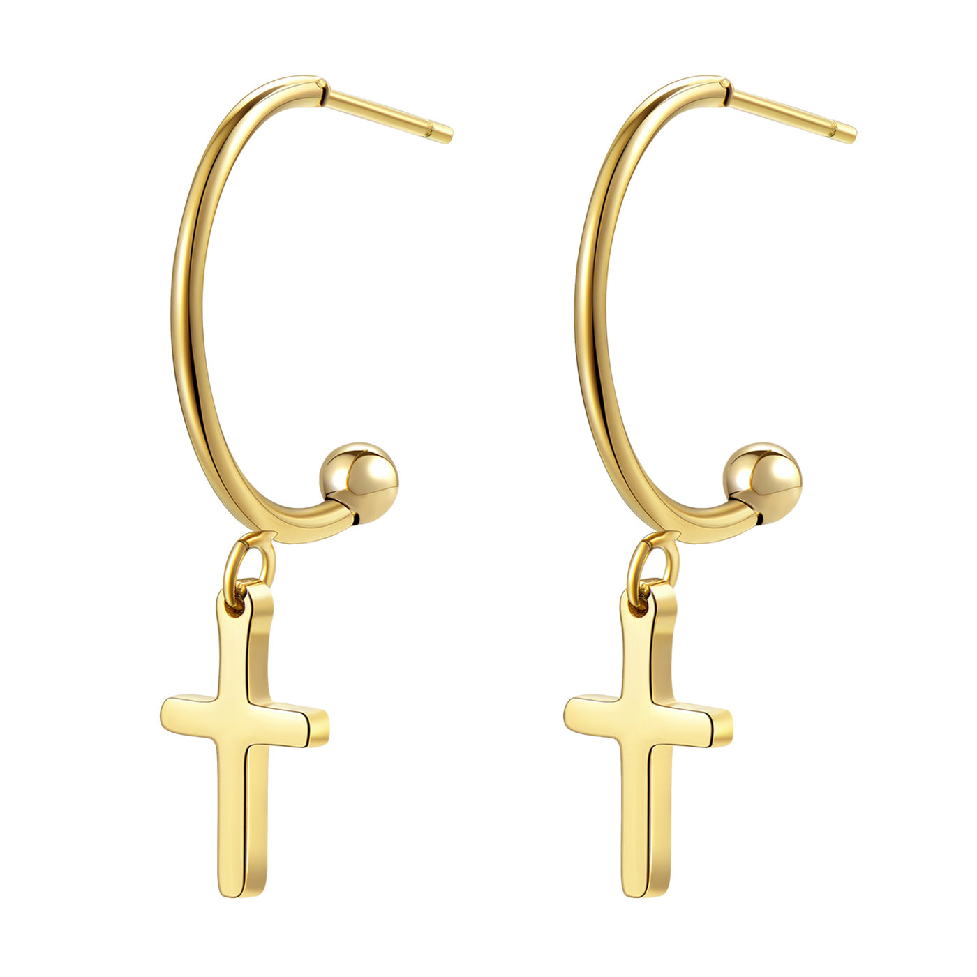 Kreuz Creolen Goldfarbe