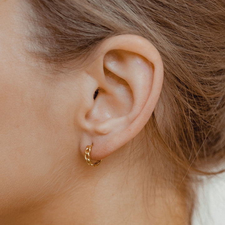 Chunky Chain Huggie Earrings Sterling Silver