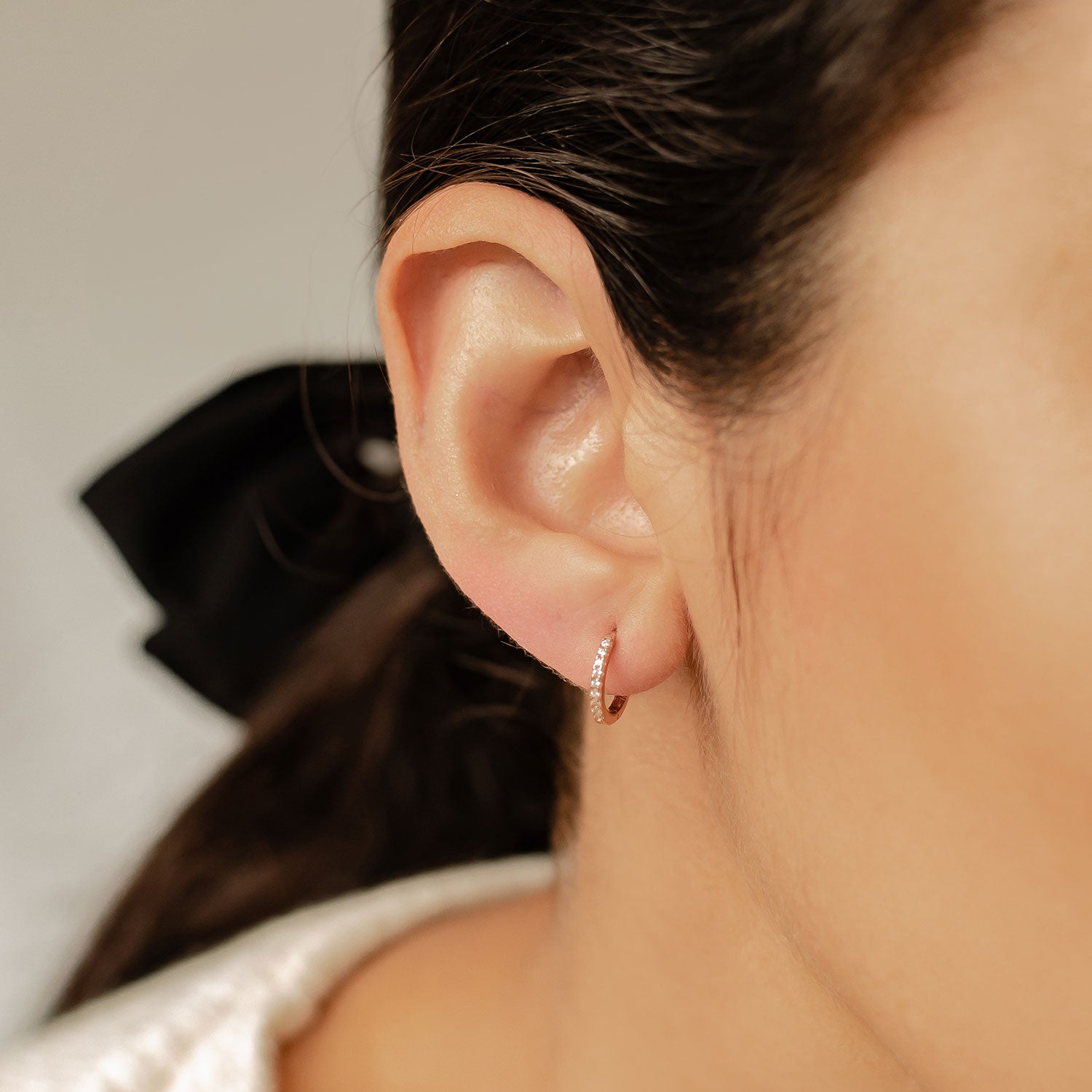 Clear Stone Huggie Earrings Sterling Silver Gold – Hey Happiness