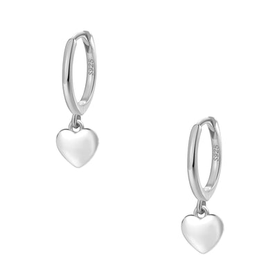 Créoles Huggies Coeur Amour Sterling Argent en Or