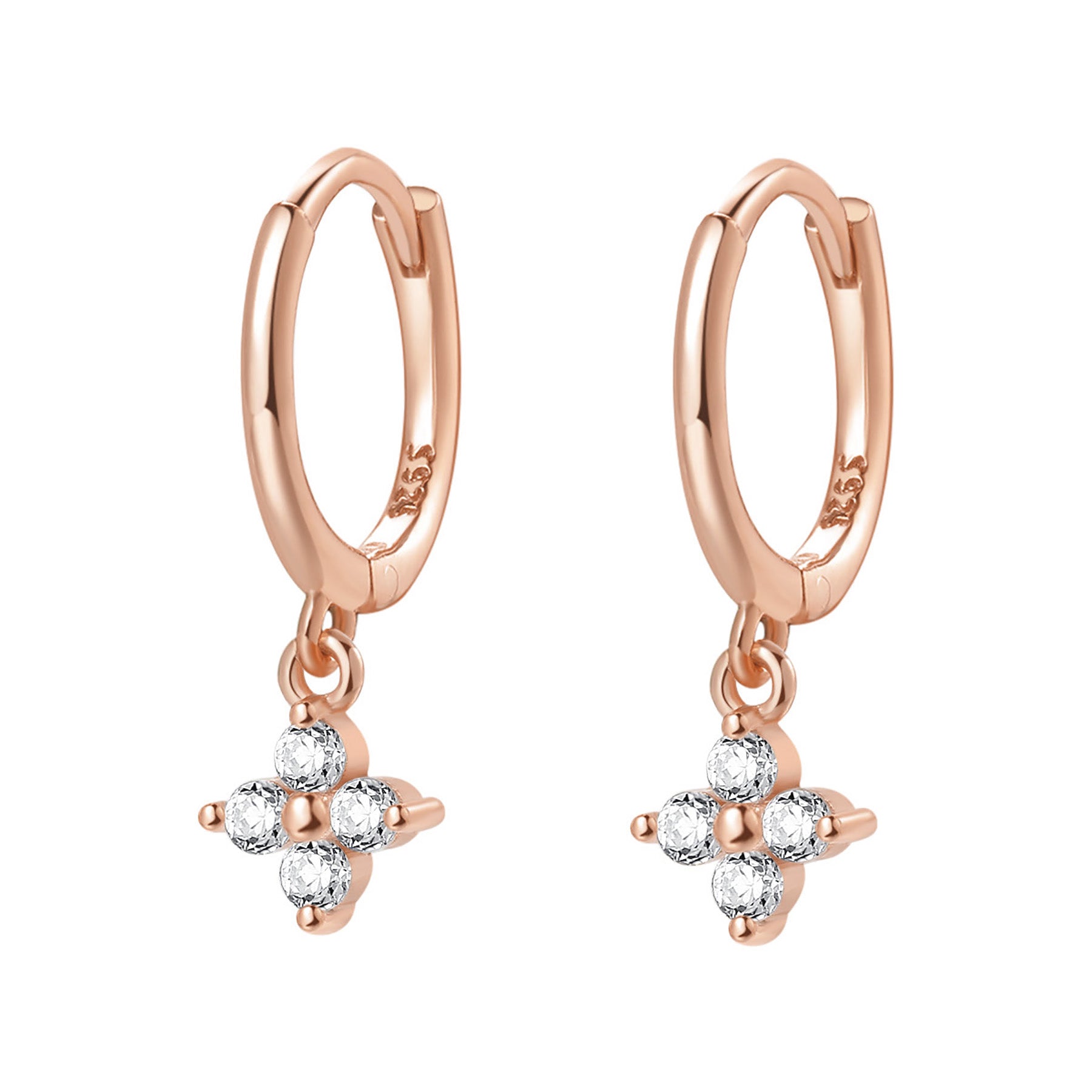 Pendientes Huggie con Gema de Plata de Ley 925