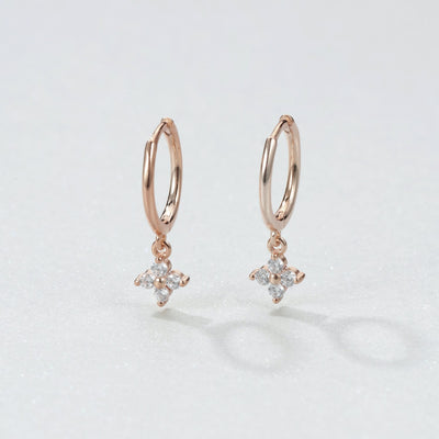 Pendientes Huggie con Gema de Plata de Ley 925