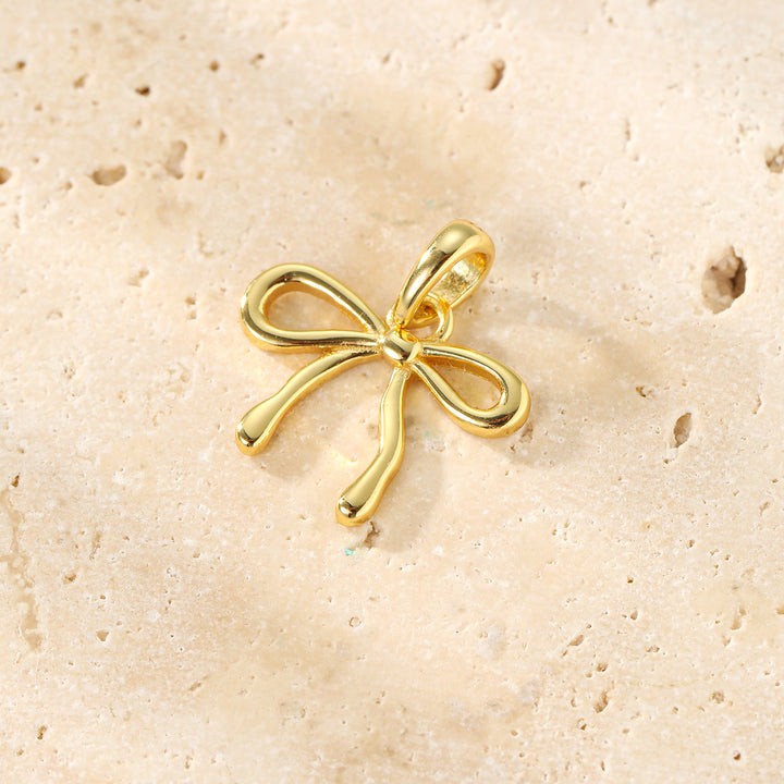 Dainty Bow Pendant Necklace Sterling Silver