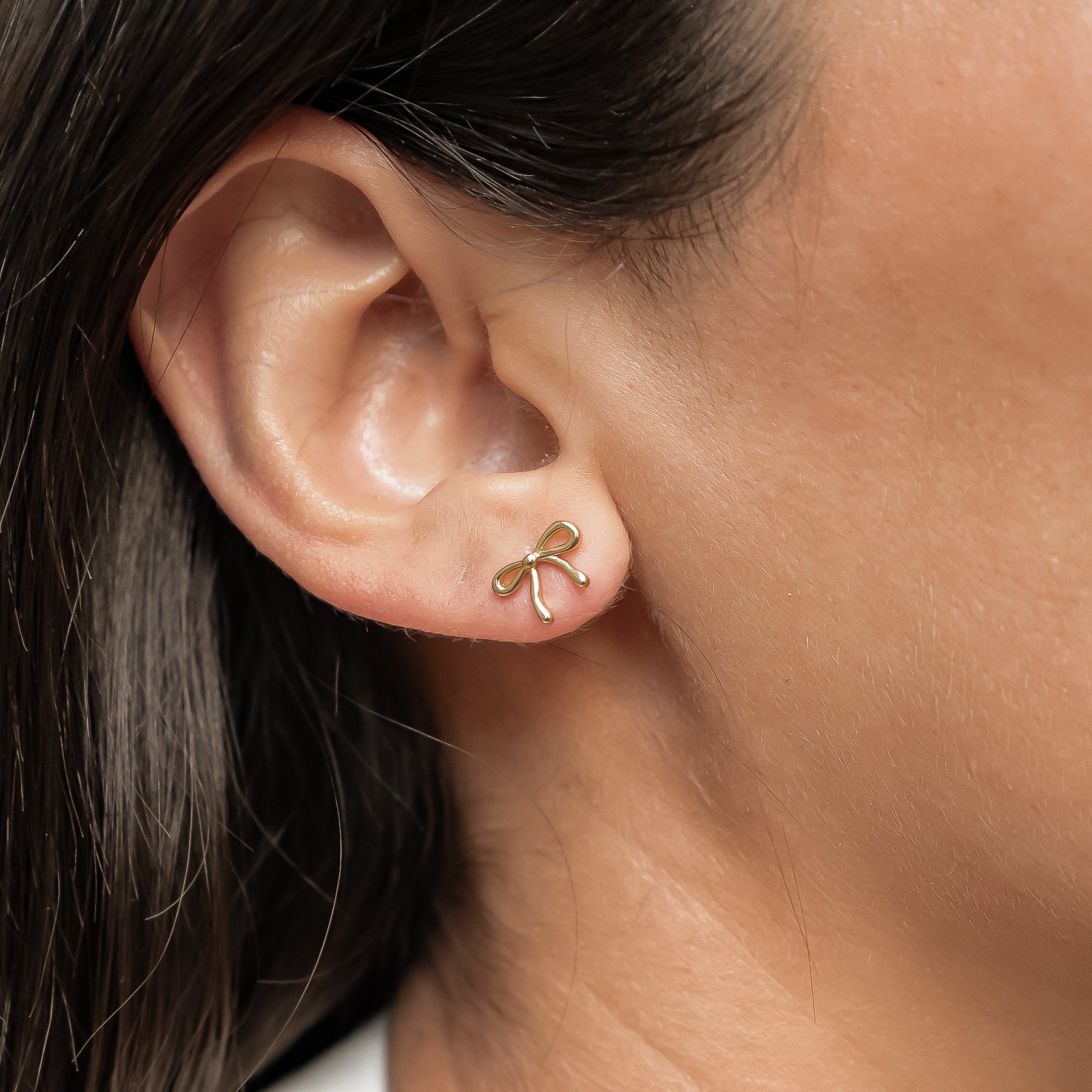 Dainty Bow Studs Earrings Sterling Silver
