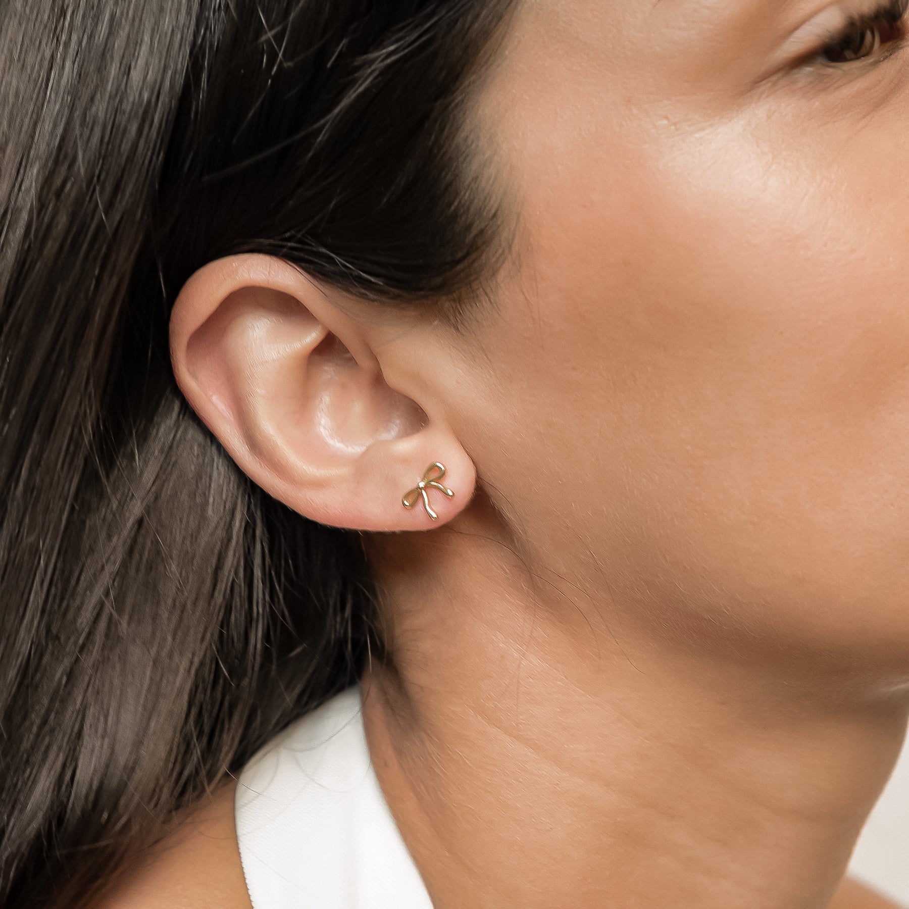 Dainty Bow Studs Earrings Sterling Silver