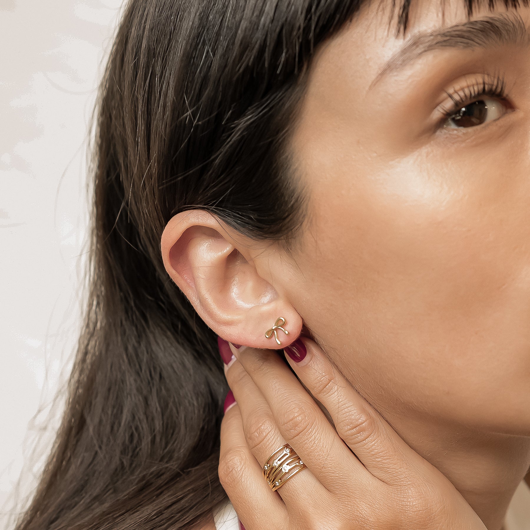 Dainty Bow Studs Earrings Sterling Silver