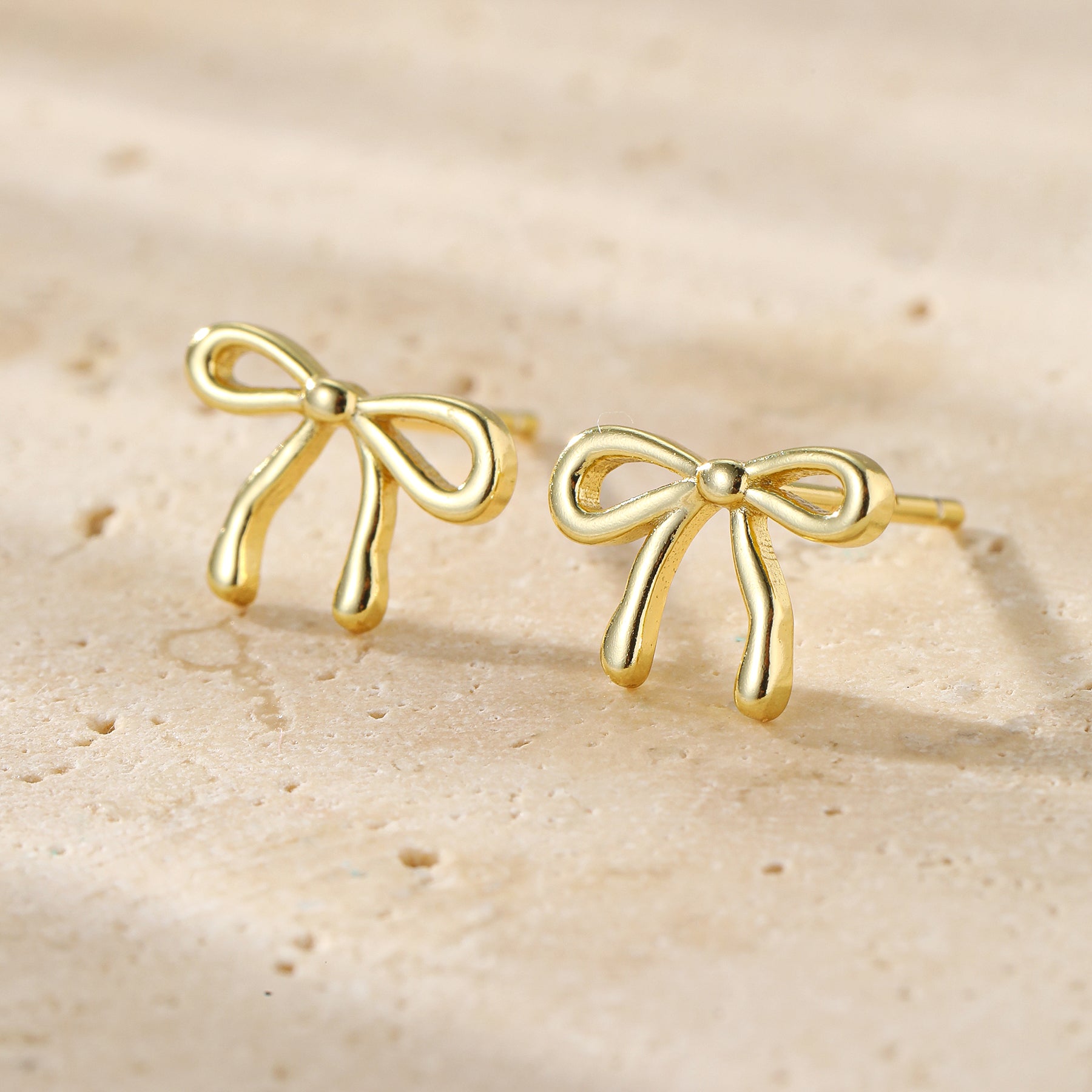 Dainty Bow Studs Earrings Sterling Silver