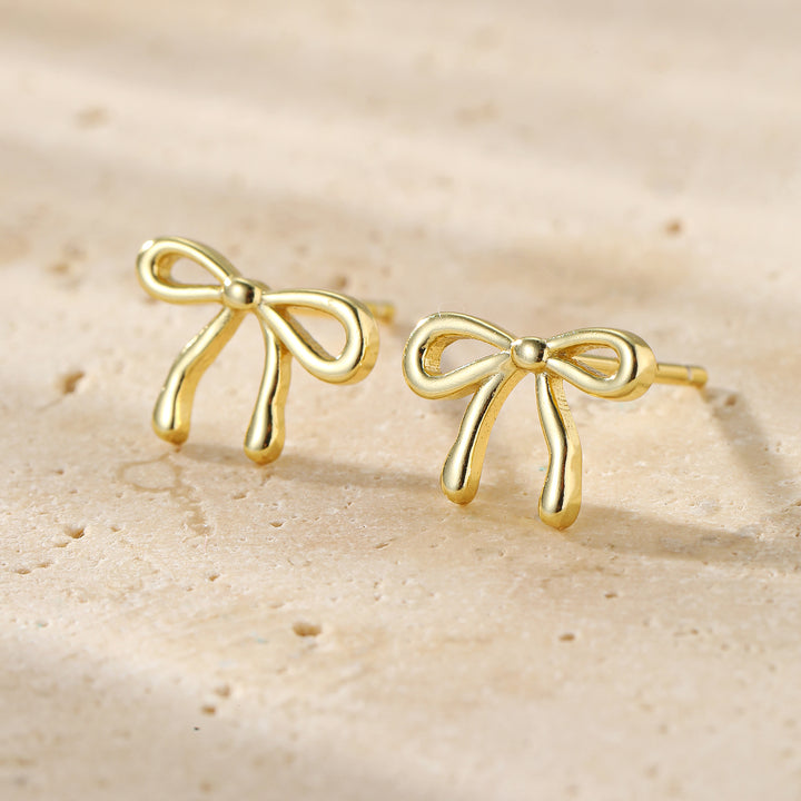 Dainty Bow Studs Earrings Sterling Silver