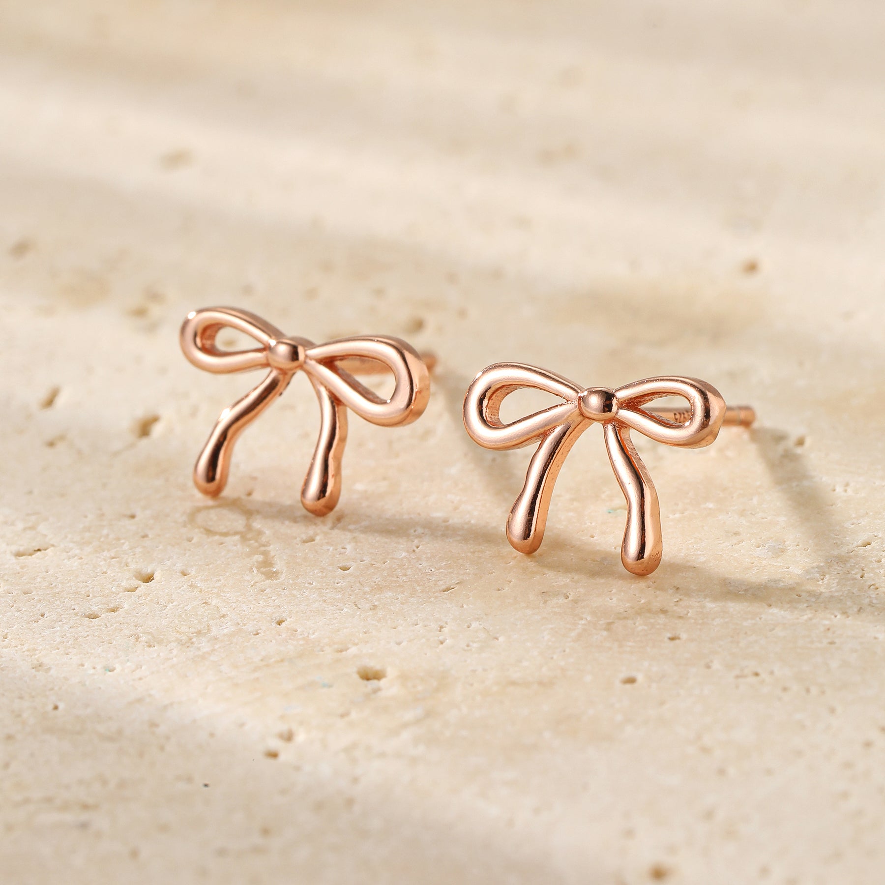 Dainty Bow Studs Earrings Sterling Silver