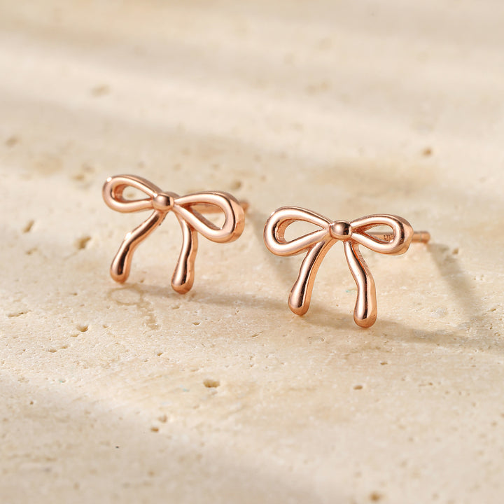Dainty Bow Studs Earrings Sterling Silver