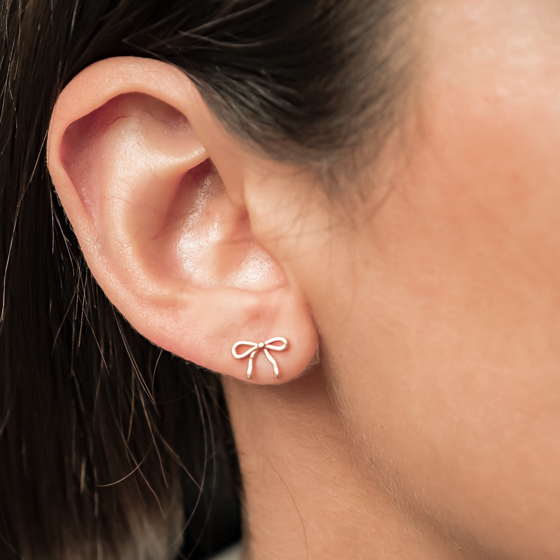Dainty Bow Studs Earrings Sterling Silver