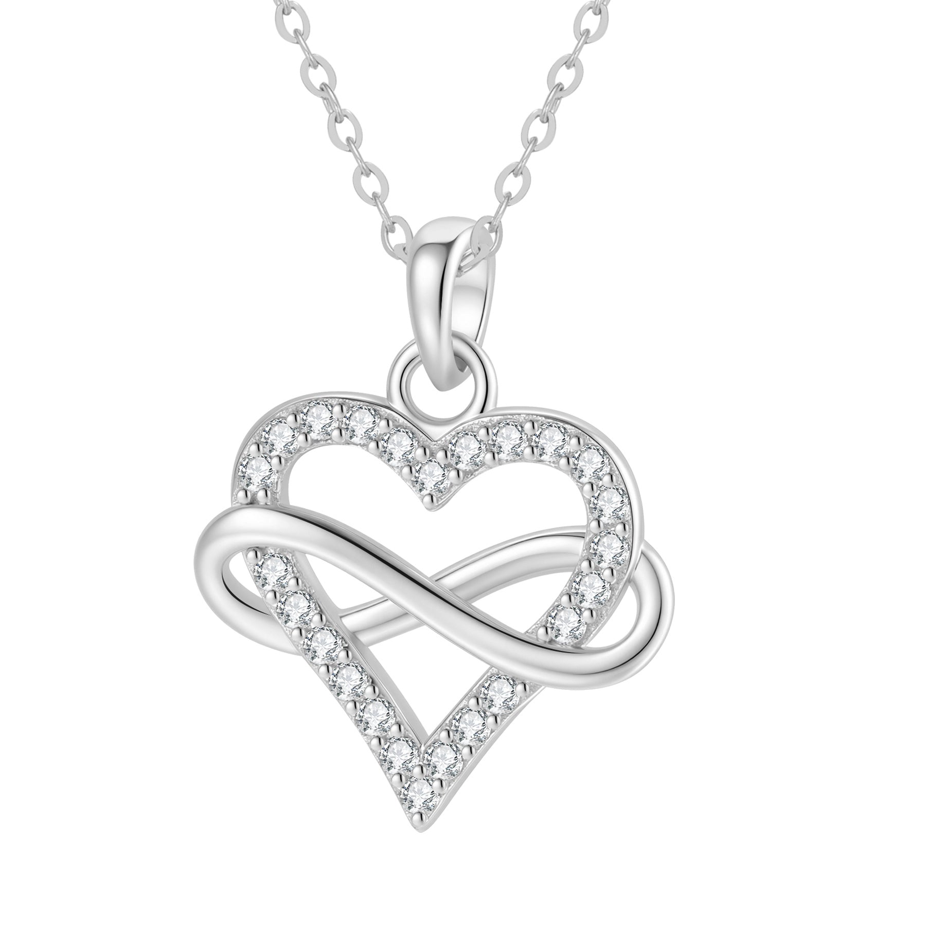 Zarte Endless Love Halskette aus 925 Sterling Silber