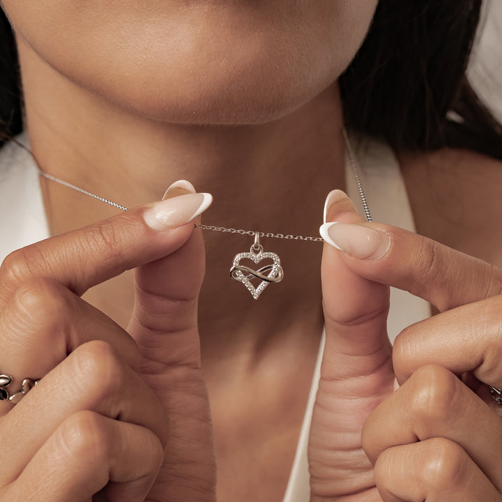 Dainty Endless Love Necklace Sterling Silver