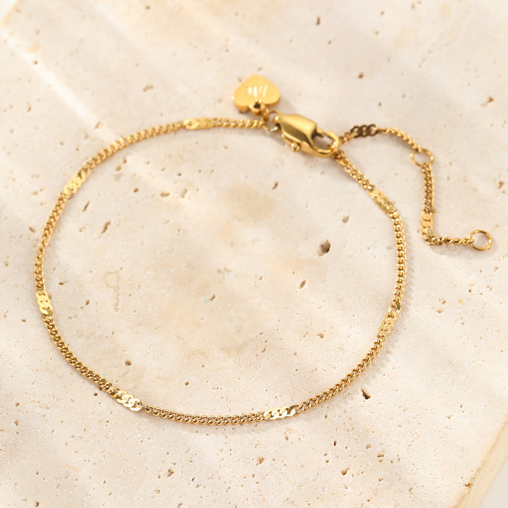 Dainty Flattened Chain Bracelet Waterproof