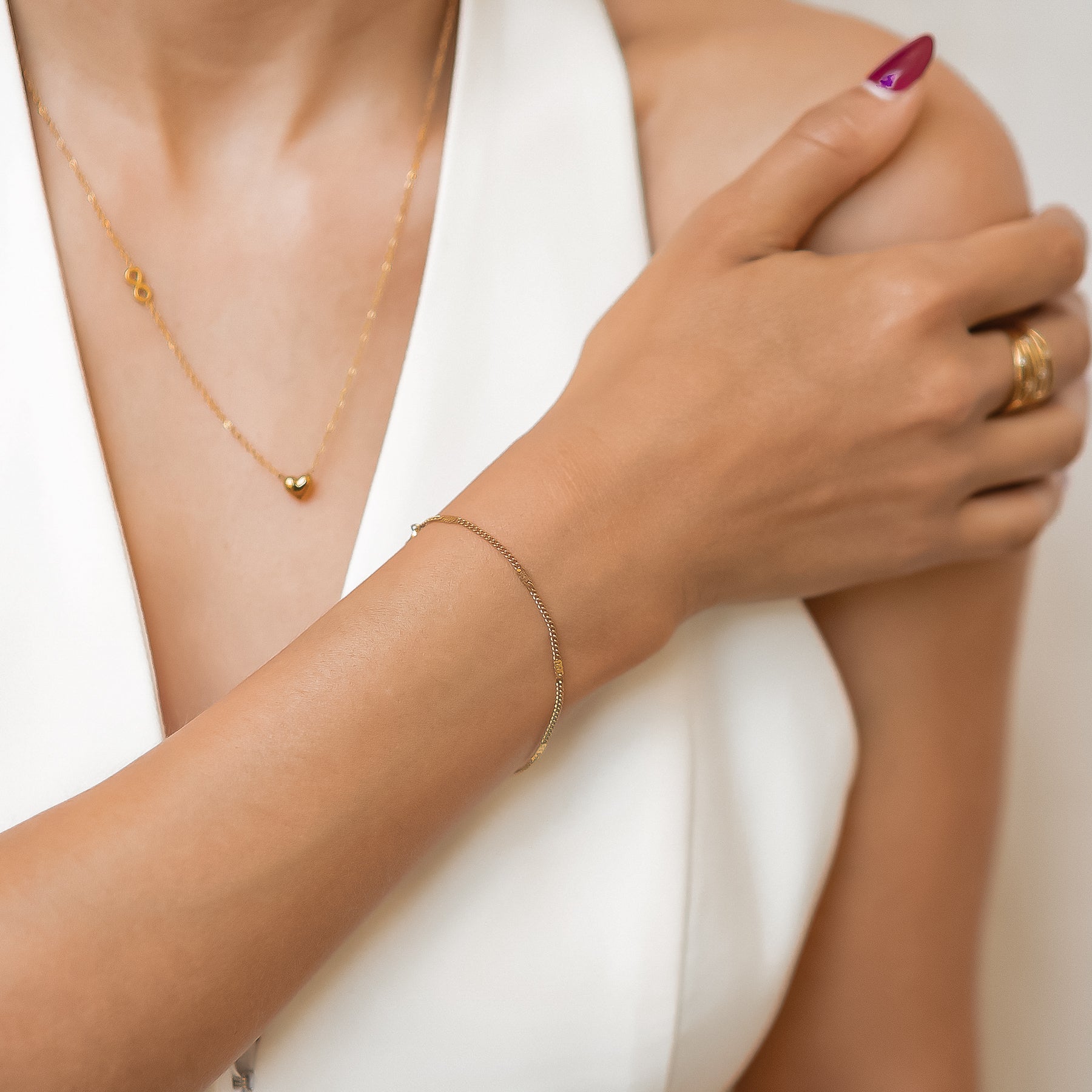 Dainty Flattened Chain Bracelet Waterproof
