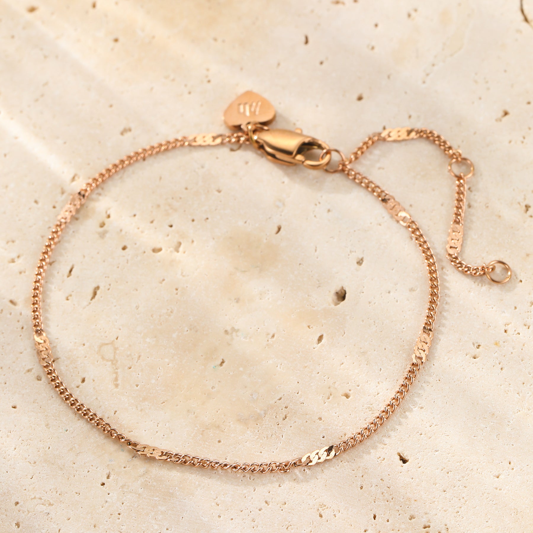 Dainty Flattened Chain Bracelet Waterproof
