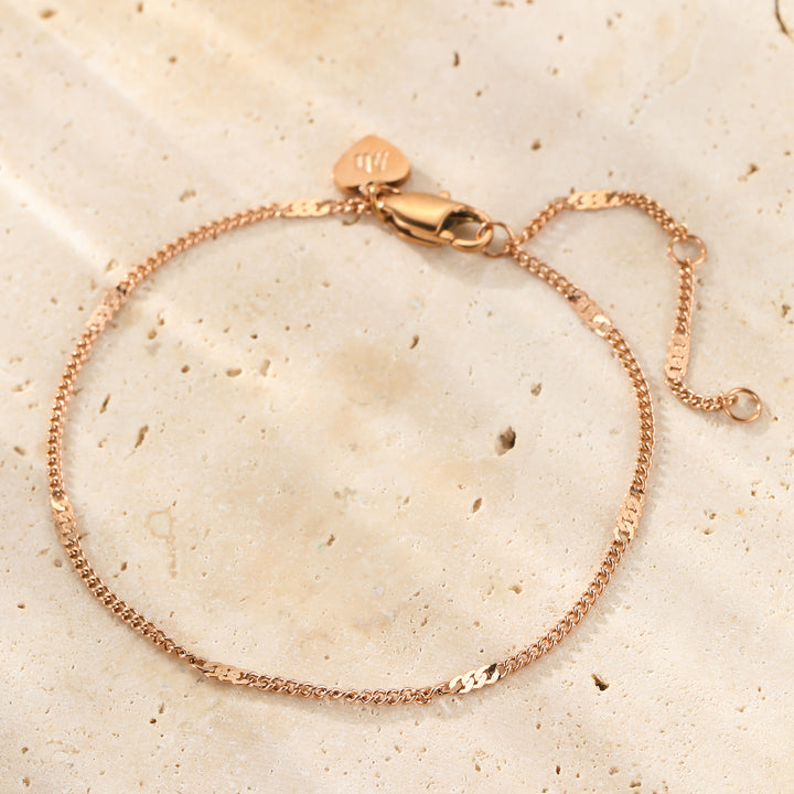 Dainty Flattened Chain Bracelet Waterproof