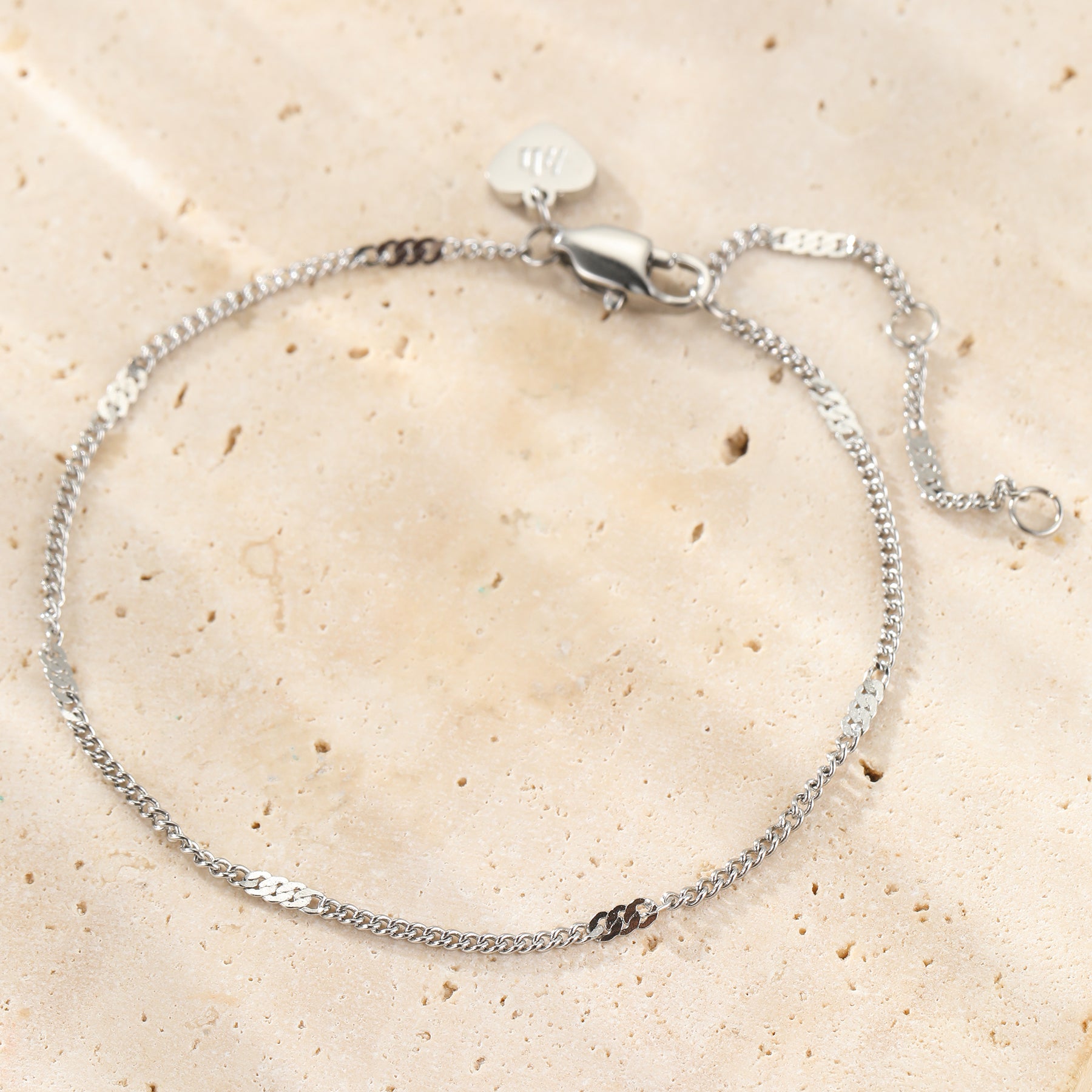 Dainty Flattened Chain Bracelet Waterproof