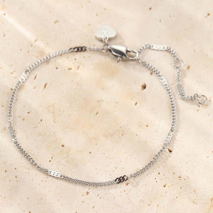 Dainty Flattened Chain Bracelet Waterproof