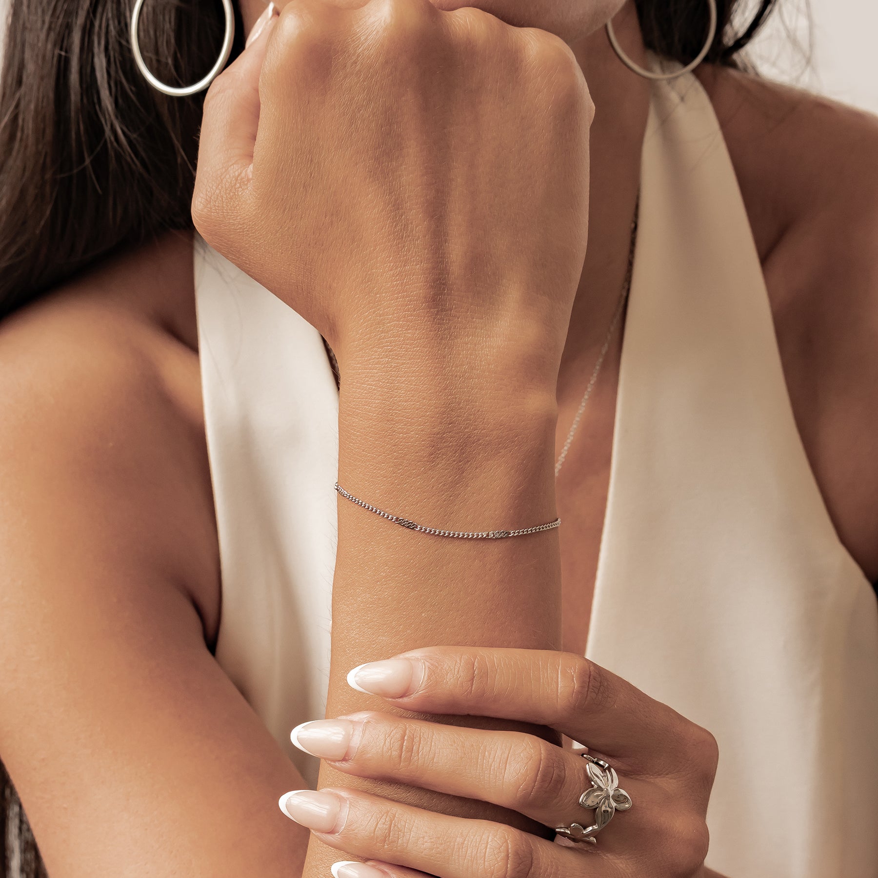 Dainty Flattened Chain Bracelet Waterproof