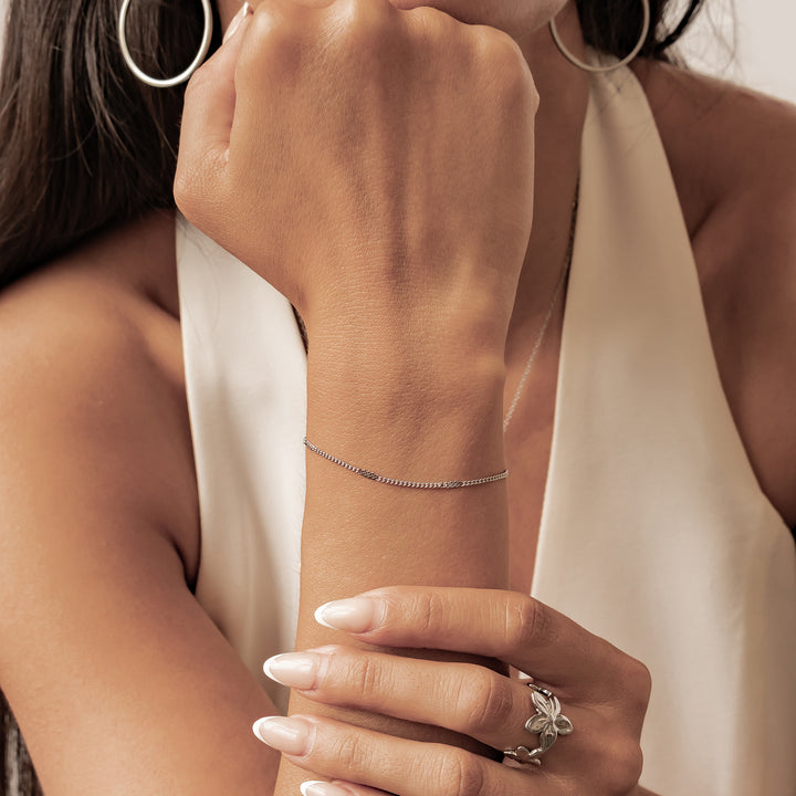 Dainty Flattened Chain Bracelet Waterproof