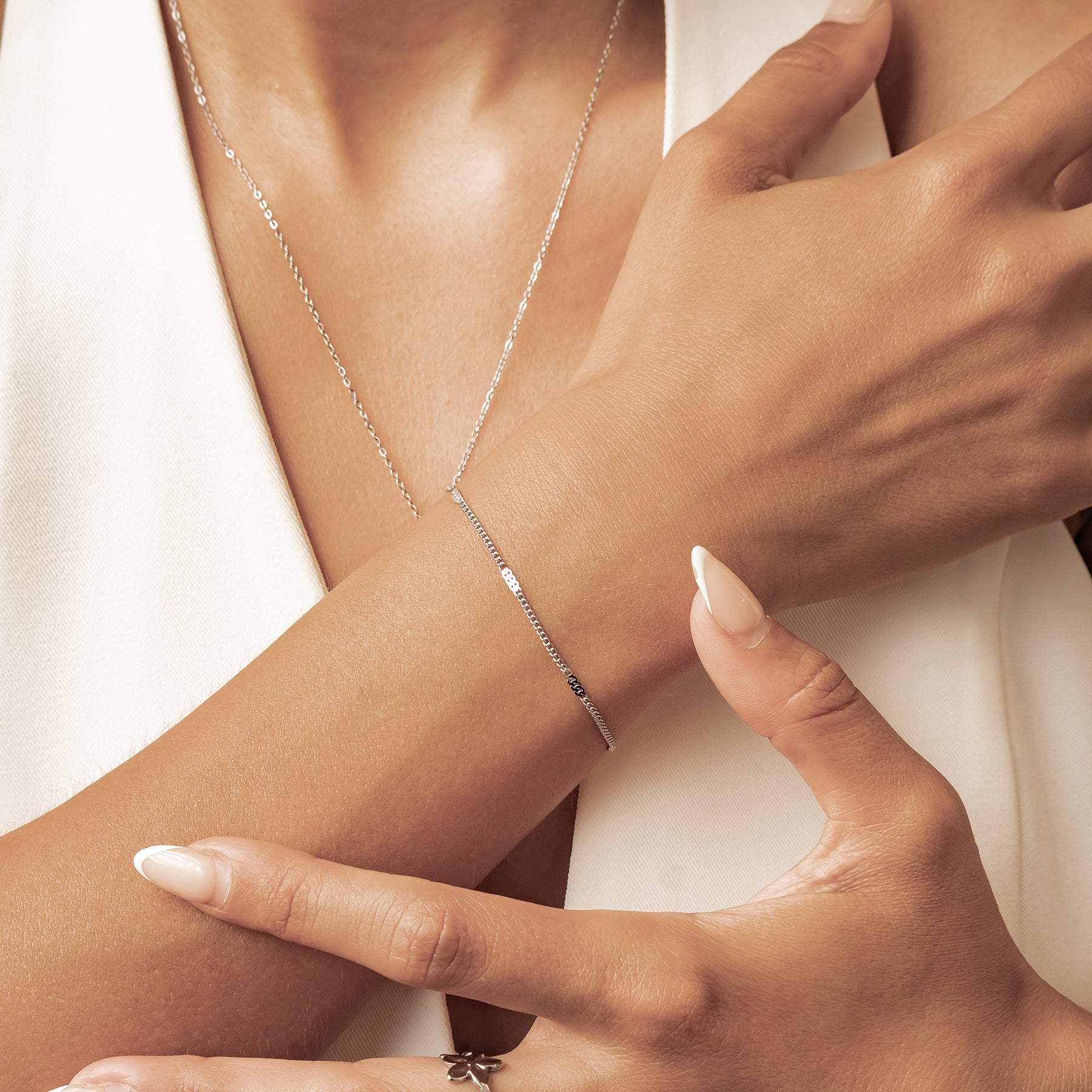 Dainty Flattened Chain Bracelet Waterproof