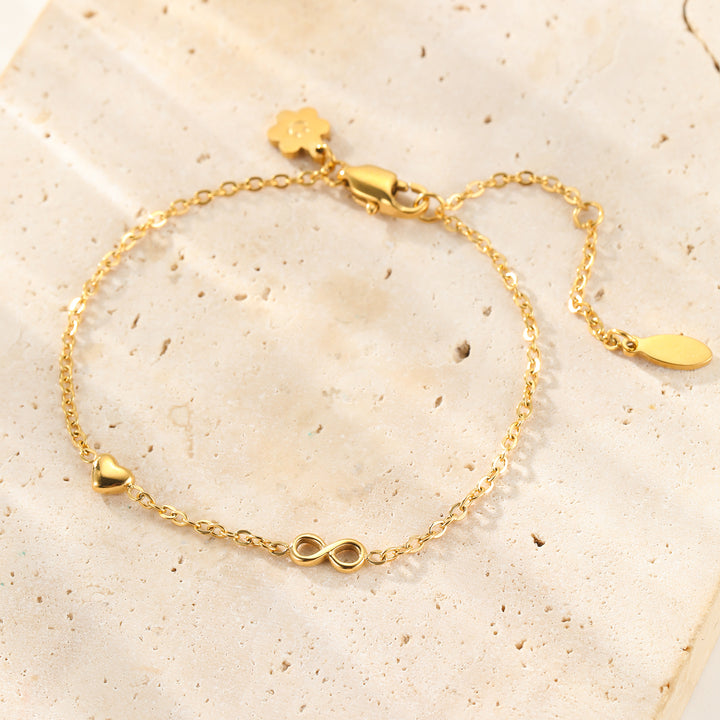 Dainty Infinity Heart Bracelet Waterproof