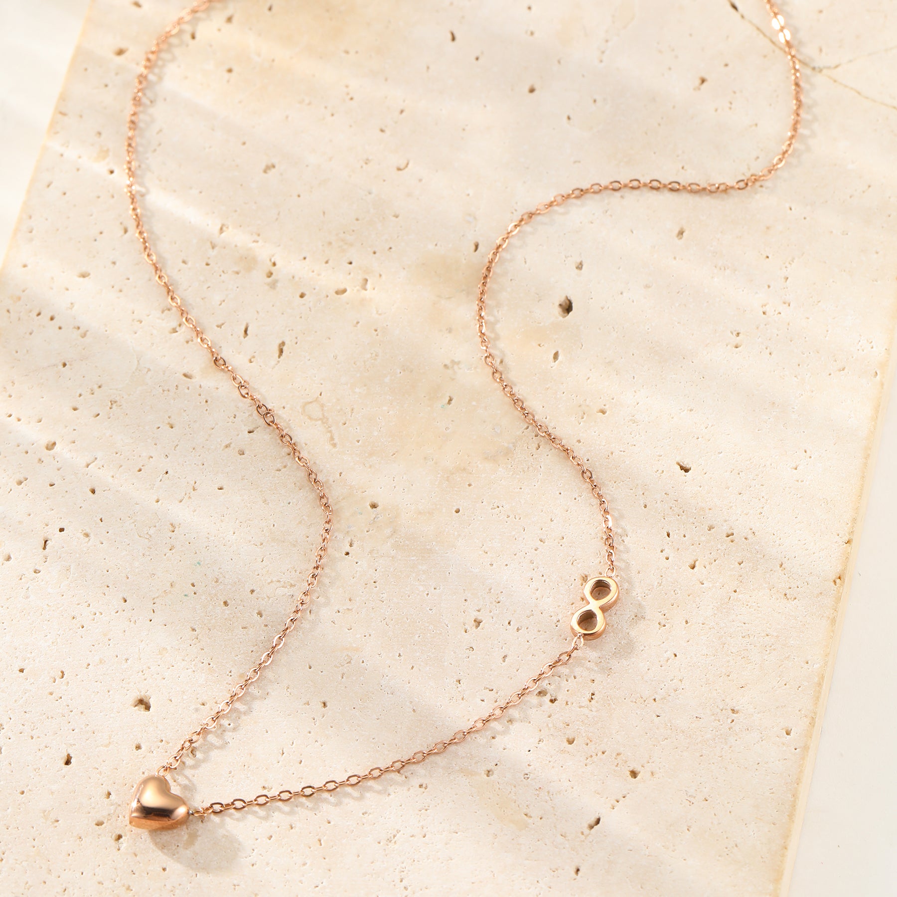 Dainty Infinity Heart Necklace Waterproof