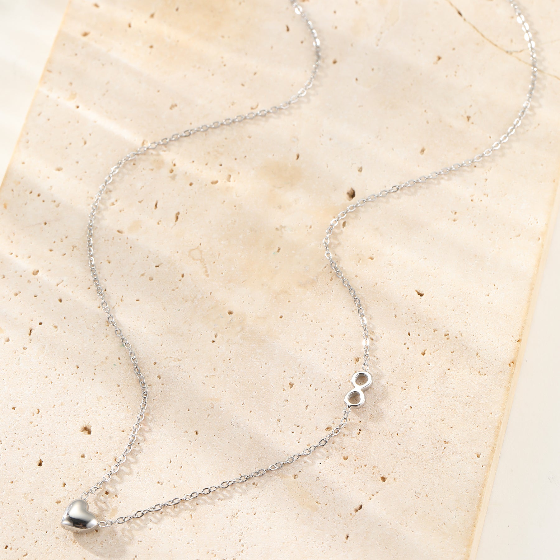 Dainty Infinity Heart Necklace Waterproof